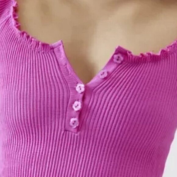 NWT UO Out From Under Clementine Pink Ribbed Baby Tee - Picture 4 of 5